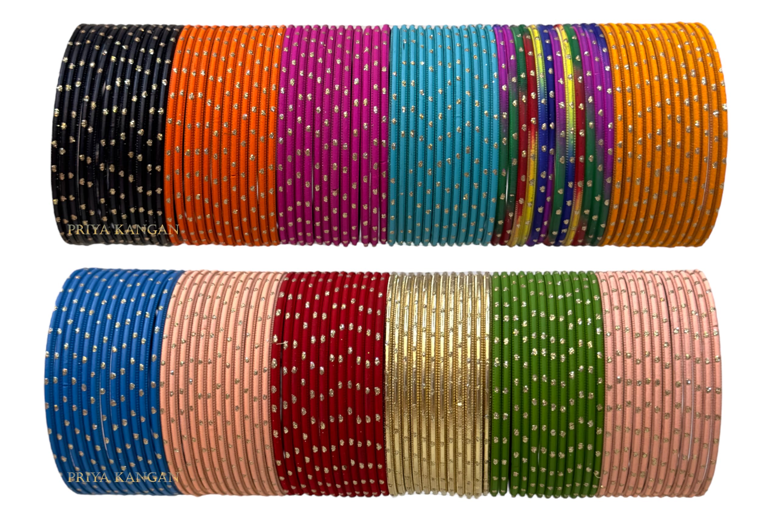 Exotic Nion Dot Matte Finish Metal Bangles For Indian Attires